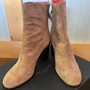 Rag & Bone Blyth Suede Booties with Stud Embellishments- New